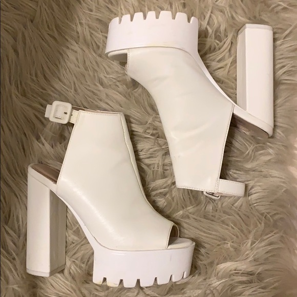 Public Desire Shoes - Public Desire Jada white chunky shoe boots